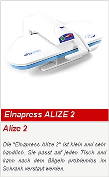 ... zum Online-Shop - Elna Bügelpresse "Elnapress Alize 2" ... zum Online-Shop - Elna Bügelpresse "Elnapress Alize 2"